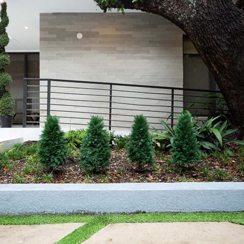 Nearly Natural 25ft UV-Resistant Artificial Cedar with Stake Set of 2