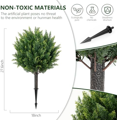 COOLCAA Artificial Cypress Topiary Outdoor Set 276-inch