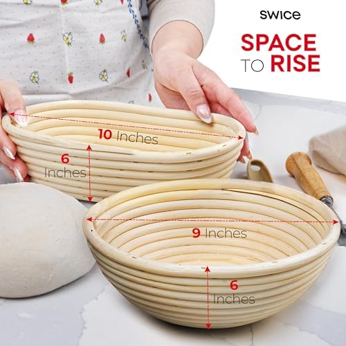 Swice Bread Proofing Basket Set with Precision Tools for Bakers