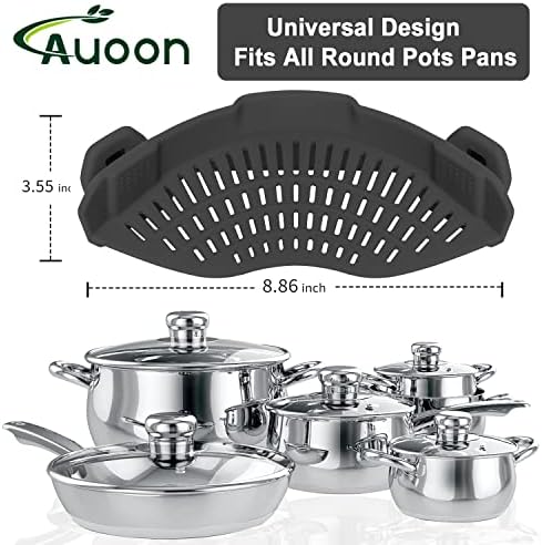 AUOON silicone clip-on pasta strainer