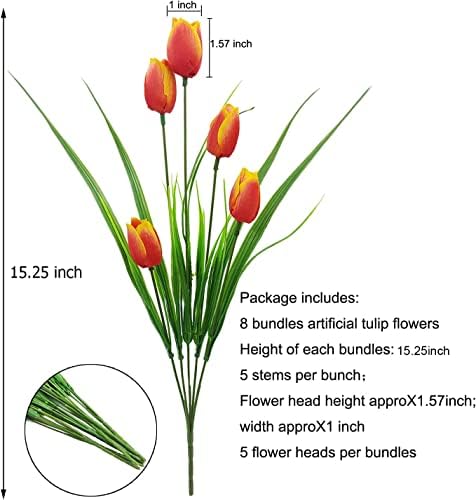 Realistic artificial outdoor tulips