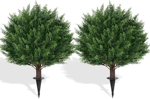 Grooo Realistic Artificial Cypress Topiary Set of 2