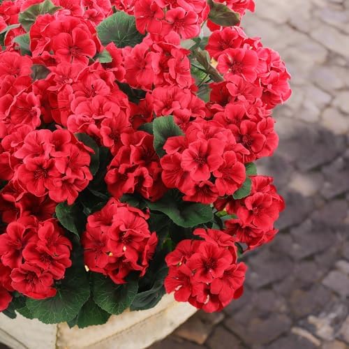 Hananona Artificial Geranium Flowers for Outdoors