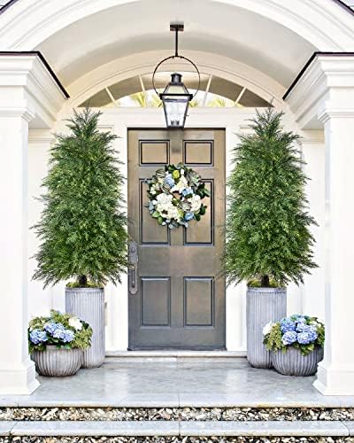 YEMMEN 2 Pack 4ft Artificial Cedar Topiary Outdoor Decor