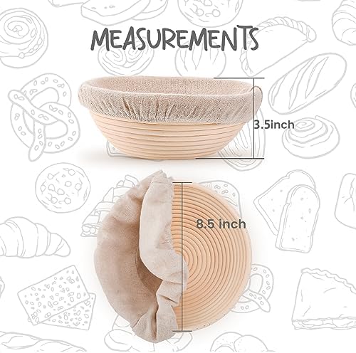 DOYOLLA Bread Proofing Baskets Set of 2 85 Inch Round 1