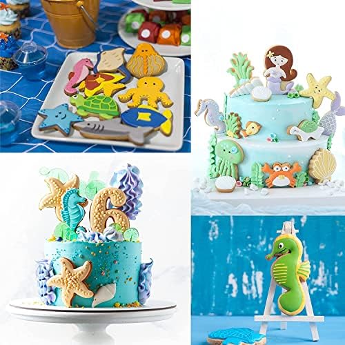 Sturdy 12-Shape Marine Animal Cookie Cutters for Baking