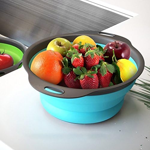 QiMH Collapsible Colander Set - 3-Piece Kitchen Strainer Set