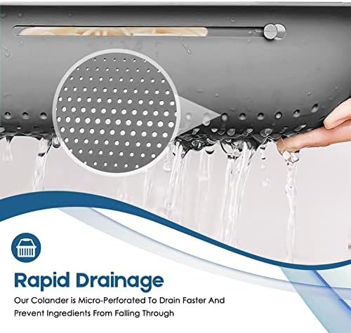 Expandable Collapsible Colander Kitchen Strainer DRAINChucklace easily for allKitchen Needs