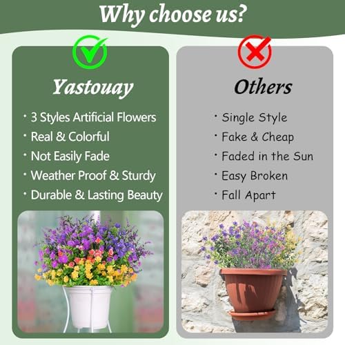 Vibrant 18-Bundle Artificial Flowers for Outdoor Use