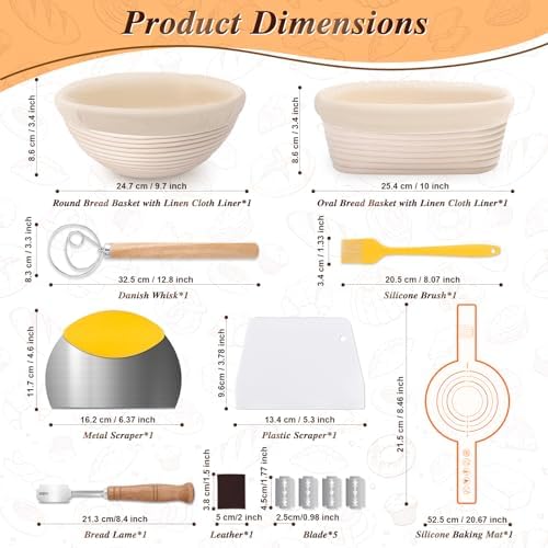 Banneton Basket Set 2 Sizes Perfect for Baking