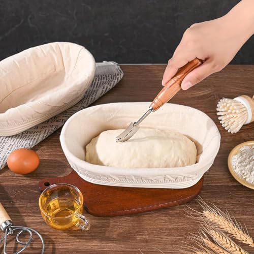 Saint Germain Bakery Premium Round Banneton Basket - 10 Oval Proofing Tool