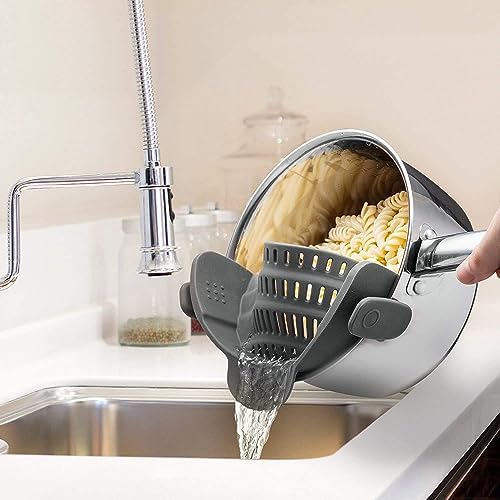 Kitchen Gizmo Snap N Strain - Silicone Pasta Strainer Clip-On