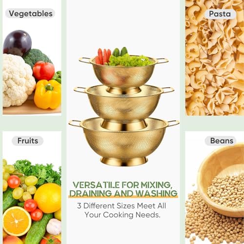 3-Piece Stainless Steel Colander Set