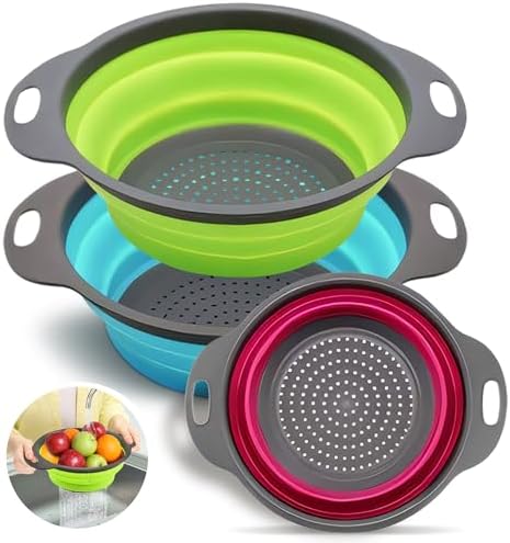 Space-Saving Collapsible Strainer Colander Set