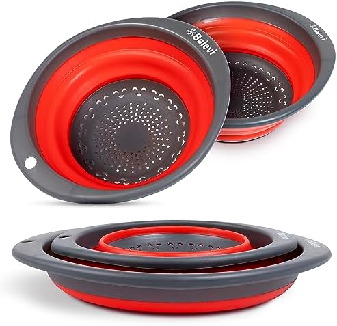 Elevate Your Kitchen with Balevi 2-Piece Silicone Collapsible Strainer Set