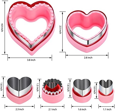 6-Piece Heart Cookie Cutter Set for Biscuits Cakes and More