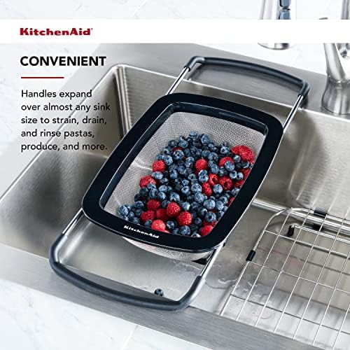 Sturdy Expandable Colander by KitchenAid Black