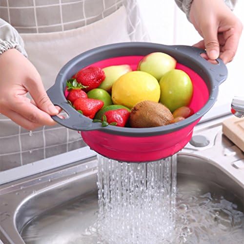 QiMH Collapsible Colander Set - 3-Piece Kitchen Strainer Set