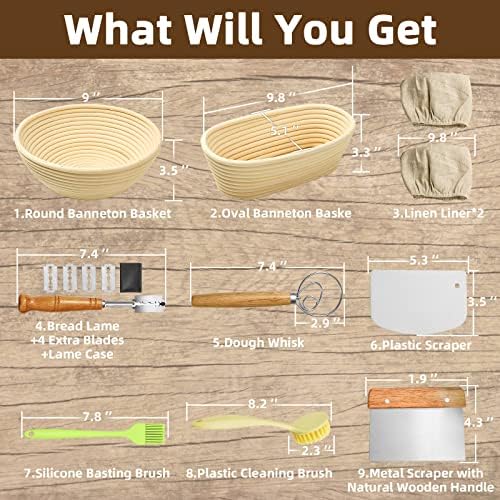 Sourdough Bread Proofing Basket Beginner Kit