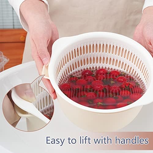 Sunkaioo 2 in 1 Kitchen Colander Set with Bowl Strainer