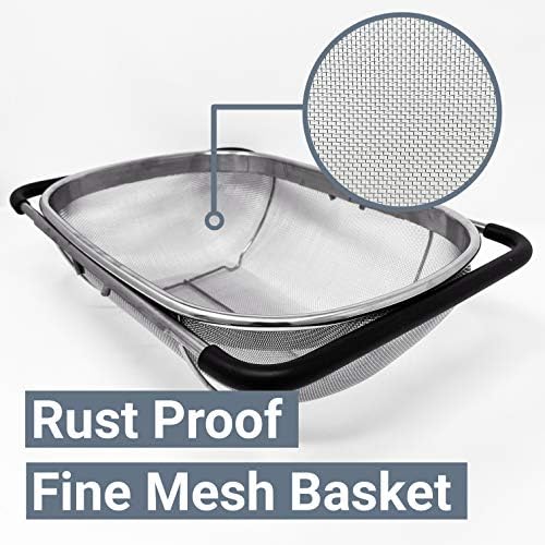 Makerstep Over the Sink Colander Strainer Basket Stainless Steel