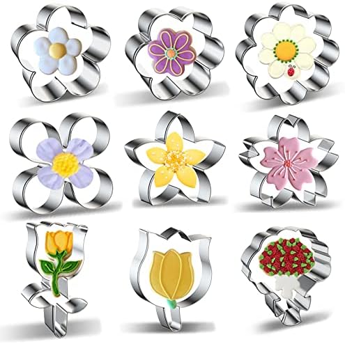 Blossom Delight 9-Slot Summer Flower Cookie Cutters