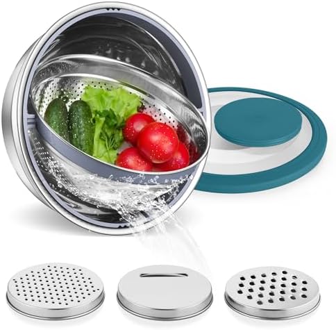 E-far Colander and Mixing Bowl Set Blue