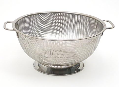 5-Quart Precision Pierced Stainless Steel Colander Silver