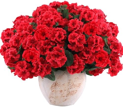Hananona Artificial Geranium Flowers for Outdoors