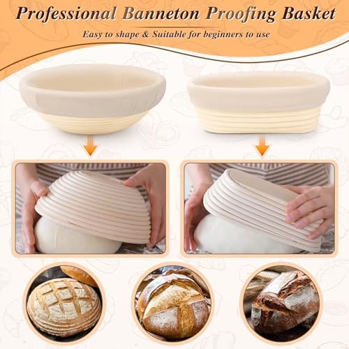 Banneton Basket Set 2 Sizes Perfect for Baking