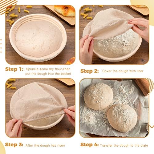 Patelai 10-Piece Banneton Proofing Basket Set