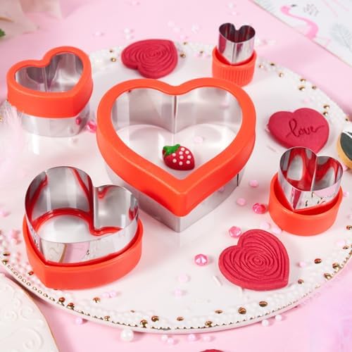 ETERSION Heart Cookie Cutter 5 Pieces 1 to 4 Sizes
