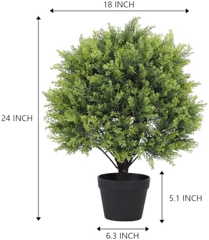 The Bloom Times 2ft Artificial Topiary Ball Trees Outdoor Set of 2
