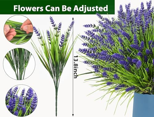 22-Piece Artificial Plants Fake Flowers Outdoors UV-Resistant