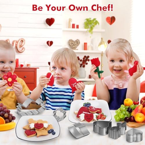 Adorable Heart-Shaped Cookie Cutters for Kids Valentines Lunch Ideas
