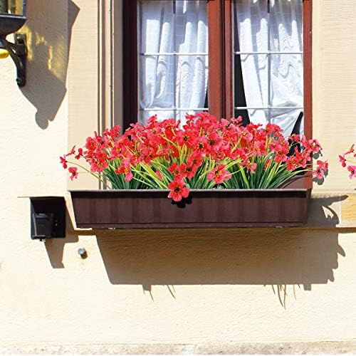 Elevate Your Porch Decor with Deep Red Faux Flowers