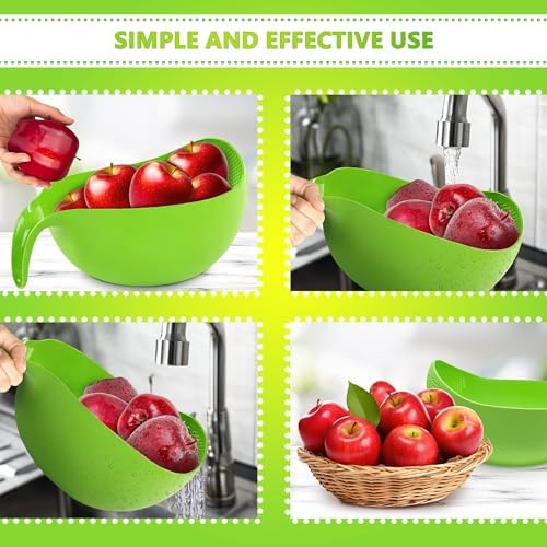 Rice Cleaning Strainer Bowl with Handle