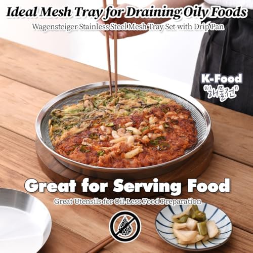 Stainless Steel Mesh Strainer Set with Drip Pan