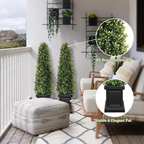 Stylish 35ft Boxwood Topiary Set for Outdoors Indoors