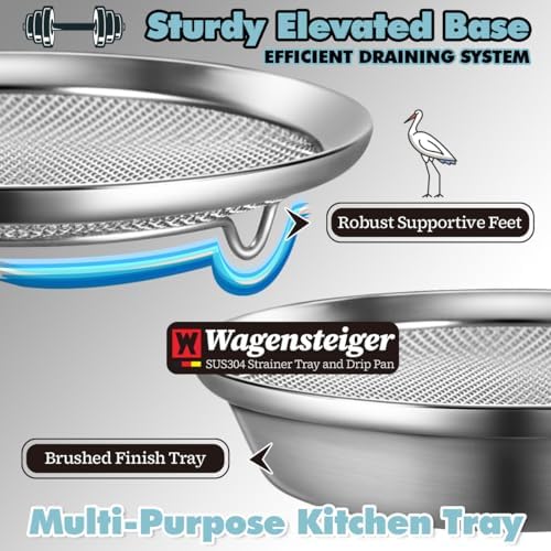 Stainless Steel Mesh Strainer Set with Drip Pan