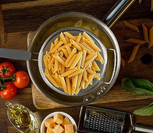 10 Inch Stainless Steel Strainer with Heat-Resistant Handle