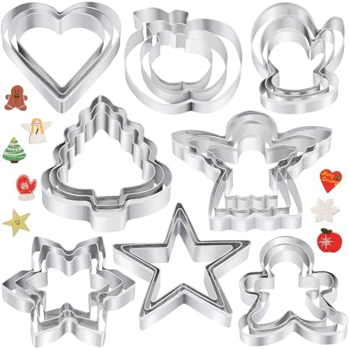 24 Christmas Cookie Cutters Set - Holiday Baking Tools
