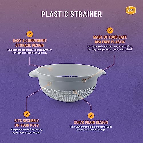 Deep Plastic Strainer Colander with Handle