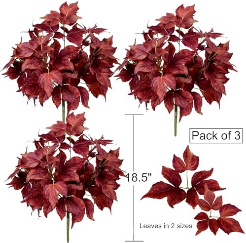 3-Piece Autumn Ivy Bushes Realistic Fall Decor