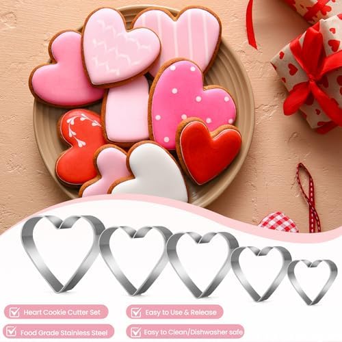 5-Pack Heart Shape Cookie Cutters