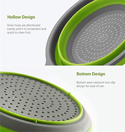 2-Pack Foldable Silicone Strainer with Handles