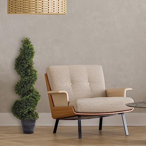 Nearly Natural 3ft Plastic Spiral Topiary with Deco Planter