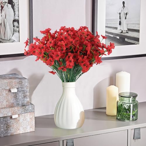 Hananona 14 Red Outdoor Artificial Flowers