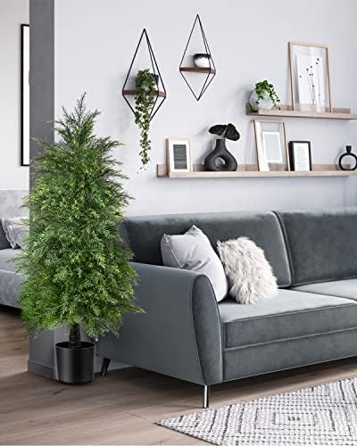 YEMMEN 2 Pack 4ft Artificial Cedar Topiary Outdoor Decor