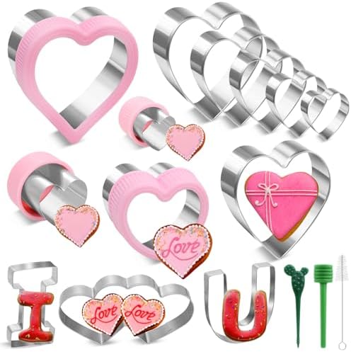12pcs Heart Cookie Cutter Set Valentines Day Treats Made Easy
